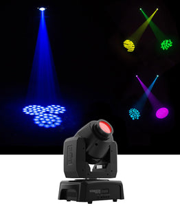 (4) Chauvet Intimidator Spot 110 LED Moving Head Lights+Crank Up Lighting Stand