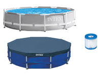 10ft x 10ft x 30in Pool w/ 10 Foot Round Pool Cover and Filter Cartridge