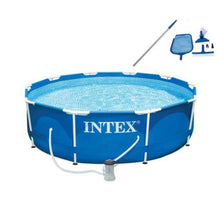 10' x 30" Metal Frame Above-Ground Pool Set with Filter Pump and Maintenance Kit