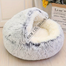 Round Cat Bed Nest Semi-enclosed Cat Nest Plush Cat Sleeping Bed Winter Warm Cat Bed