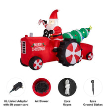 11 ft. Lighted Inflatable Santa on Tractor Decor