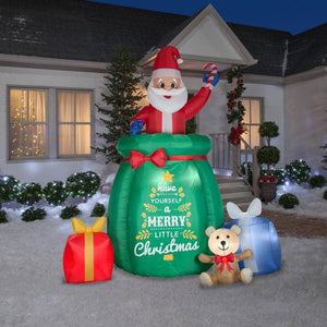 10 ft. Tall Animated Airblown-Pop Up Santa in Bag-Giant