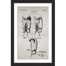 "Boxing Gloves 1923 Old Paper" Framed Painting Print