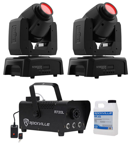 (2) Chauvet Intimidator Spot 110 Compact Moving Head Lights+LED Fog Machine