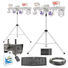 (2) Chauvet DJ GigBar Move White Effect Light Systems with Fog Machine &amp; Programmable DMX Controller Package