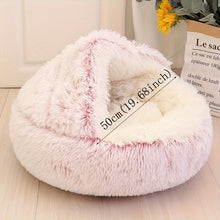 Round Cat Bed Nest Semi-enclosed Cat Nest Plush Cat Sleeping Bed Winter Warm Cat Bed