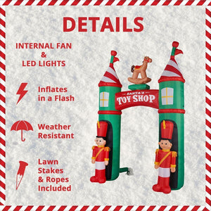 10 ft. Santa's Toy Shop Archway Inflatable with Lights