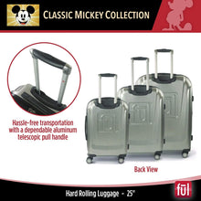 's Mickey Mouse 25 Inch Hardside Carry-On Luggage with Retractable Handle and Spinner Wheels, Silver, (ECFC5007-040)