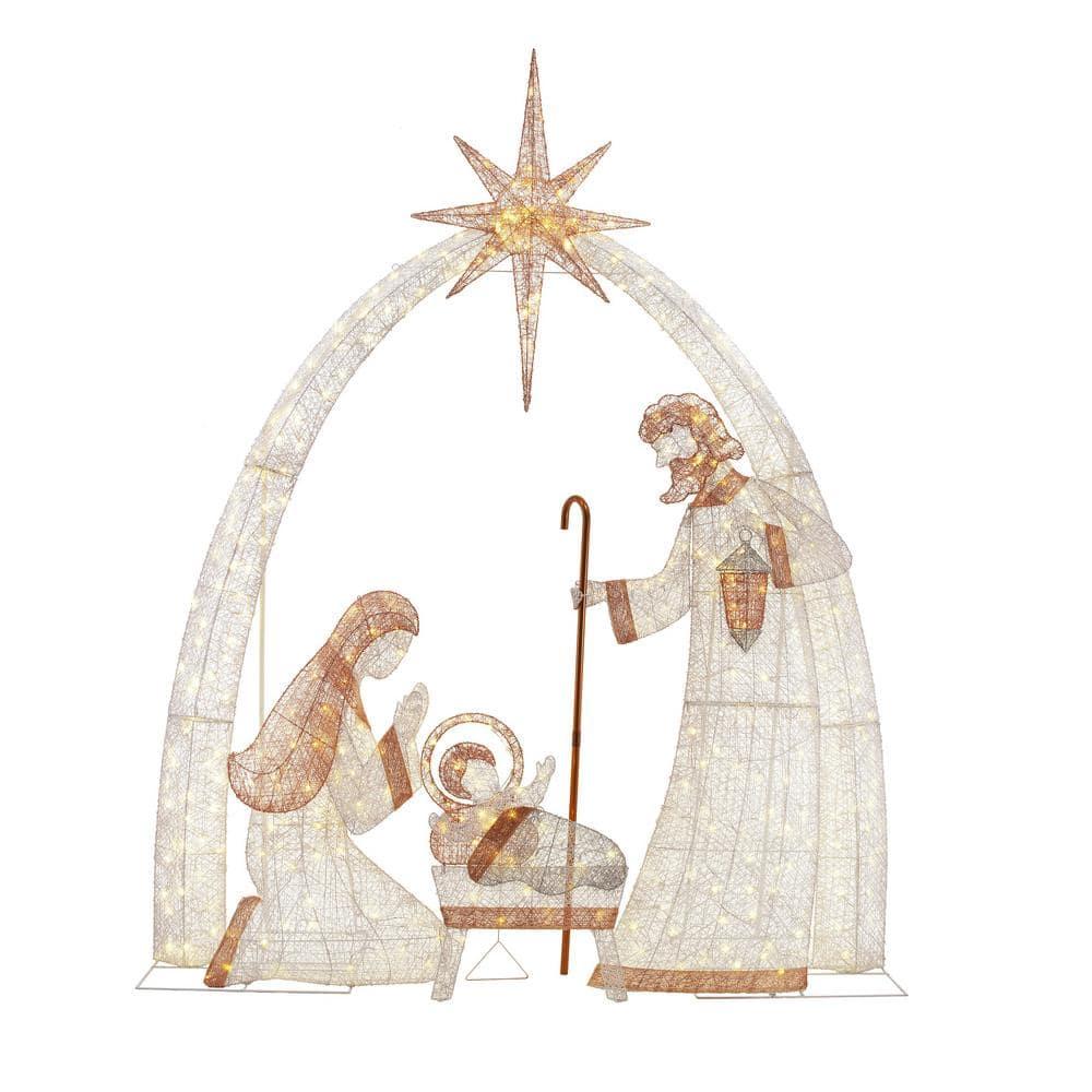 10 ft Warm White LED Giant Nativity Set Holiday Yard Decoration