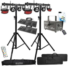 (2) Chauvet DJ GigBar Flex Pack-n-Go Effect Lighting Systems with Stands &amp; Fog Machine Package