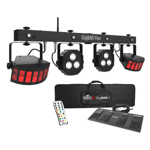 (2) Chauvet DJ GigBar Flex Pack-n-Go Effect Lighting Systems with Stands &amp; Fog Machine Package