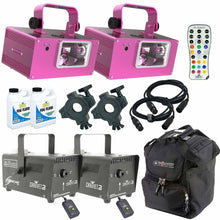 (2) Chauvet DJ Scorpion Dual RGB FAT BEAM Aerial Effect Lasers with Hurricane 700 Fog Machine &amp; Carry Case Package