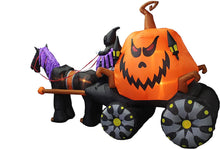 11.5 Foot Long Inflatable Grim Reaper Driving Pumpkin Carriage