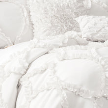 Load image into Gallery viewer, &quot;Lush Decor Avon Shabby Chic Textured Ruffle Detail Comforter, Queen, White, 3-Pc Set&quot;