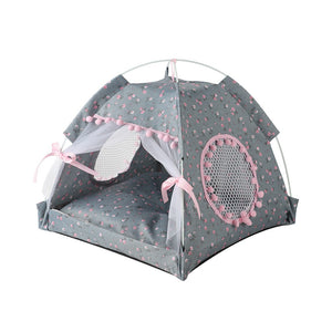 Pet Dog Pet Tent Home Printed Flowers With Sand Indoor Folding Tent Portable Cat Bed