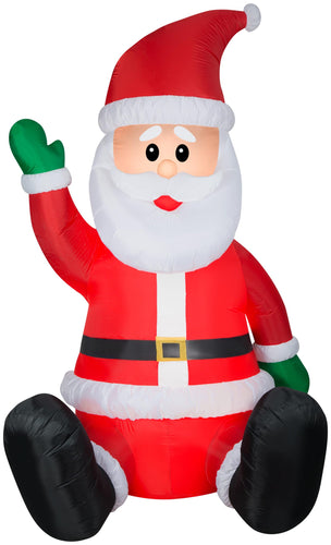 10' Gemmy Airblown Inflatable Giant Christmas Sitting Santa Claus Yard Decoration